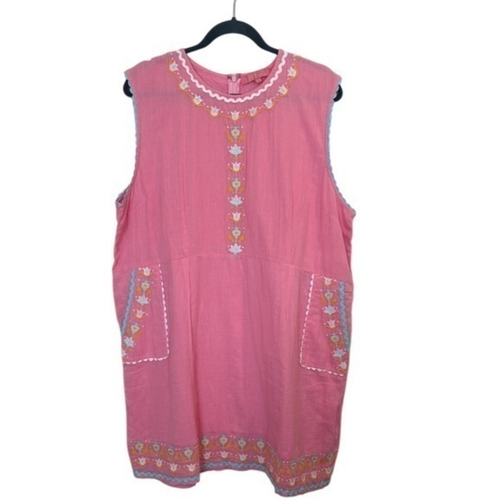 Simply Southern Cottagecore Embroidered Pocket Mini Dress Cover Up Size XL
